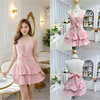 (อก32-40)“MELINE LACEY DRESS” – เดรสสายผูกหลังระบายสองชั้น งานน่ารัก เรียบหรูดูแพง