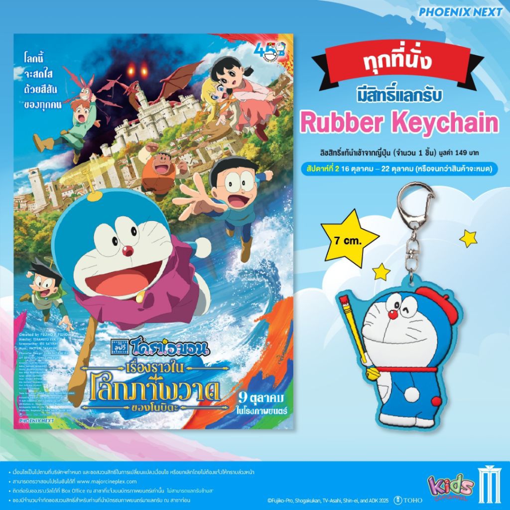 พวงกุญแจ โดราเอมอน เรื่องราวในโลกภาพวาดของโนบิตะ Major Cineplex SF Cinema Booklet Doraemon The Movie Nobita's Art World