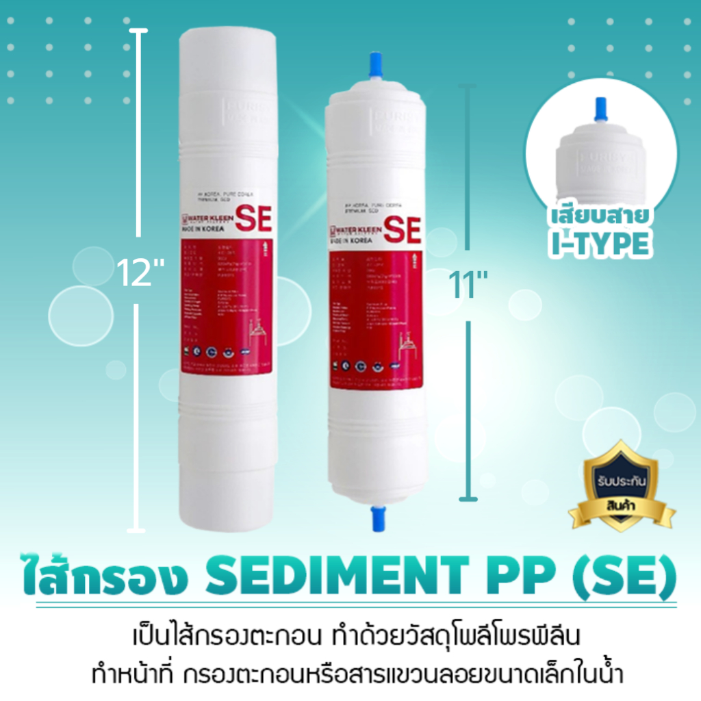 ชุดไส้กรองน้ำ Water Kleen ชุดไส้กรองน้ำอินไลน์ แบบเสียบ I Type ขนาด 11-12 นิ้ว เจ๊ตุ่ม ราคา ถูกที่สุด ดีลบีเคเค แกลเลอรีภาพที่ 2
