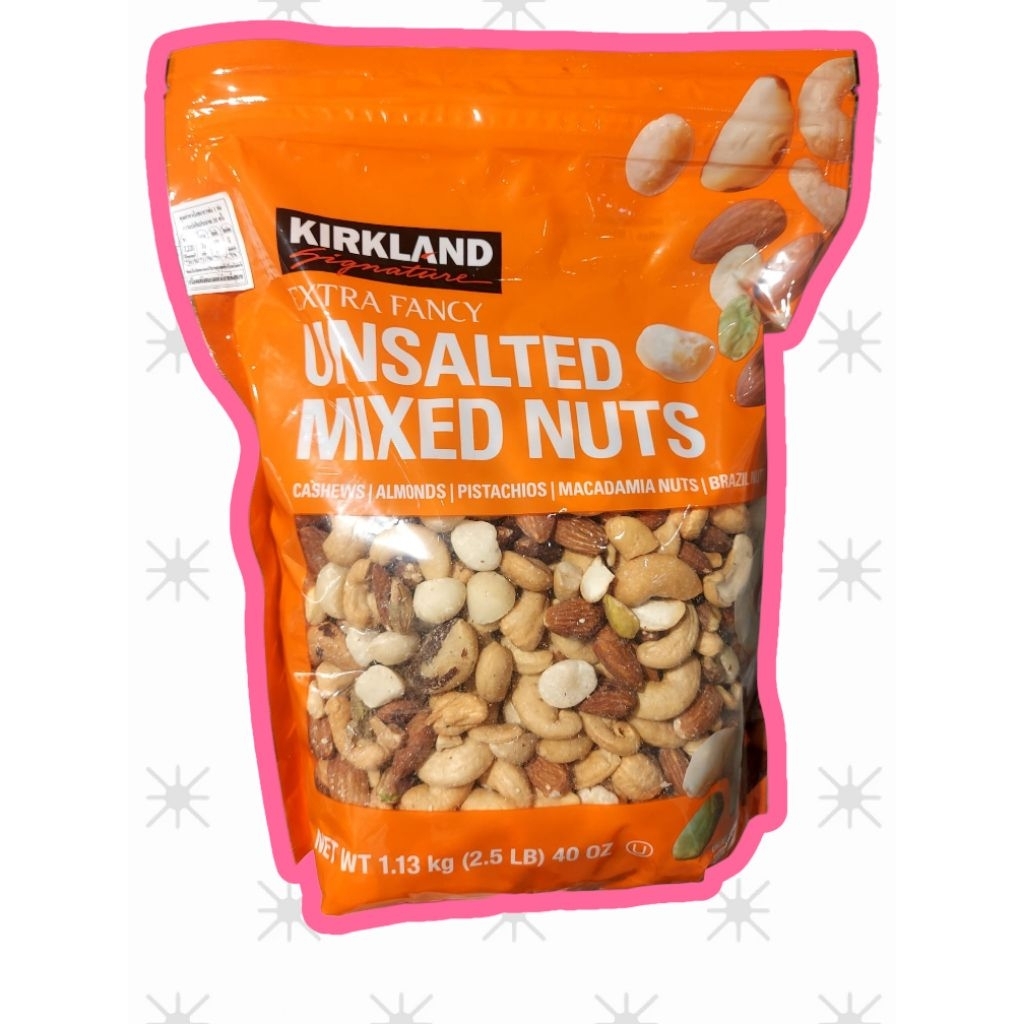 KIRKLAND Unsalted Mixed Nuts เคิร์กแลนด์ ซิกเนเจอร์ถั่วรวมอบชนิด ไม่ใส่เกลือ 1.13 kg