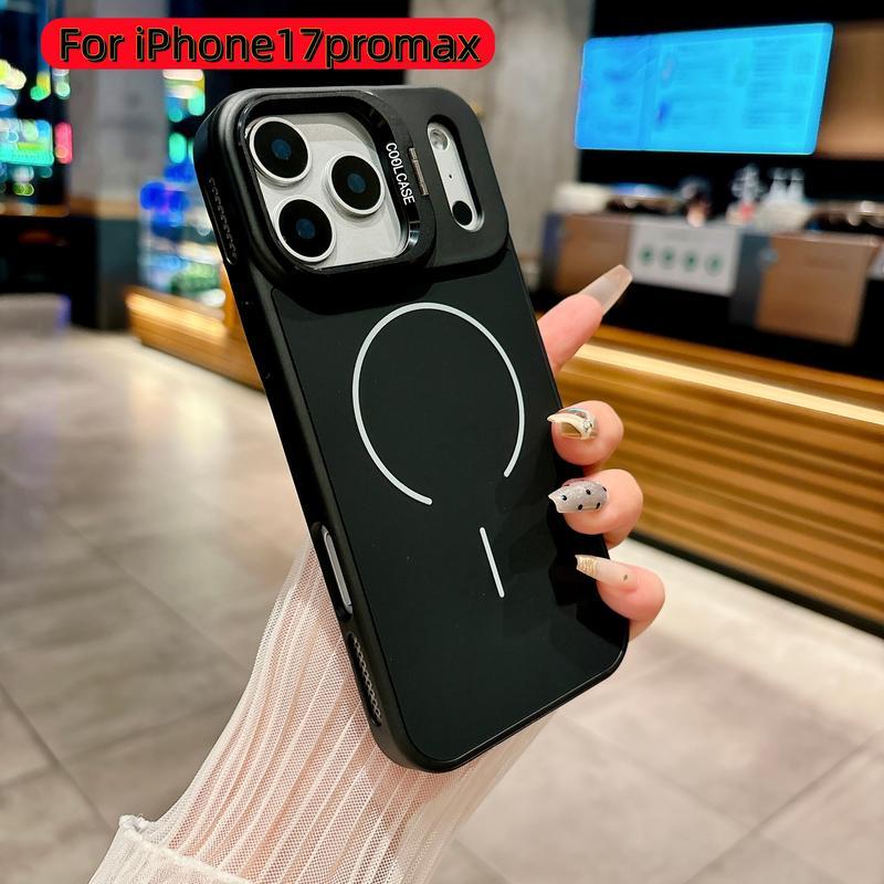 เคสโทรศัพท์หรูหราพร้อมขาตั้งสำหรับ iPhone 17 Air, 11, 12, 13, 14, 15 Pro Max, 16 Plus เคสกันกระแทกและกันฝุ่น