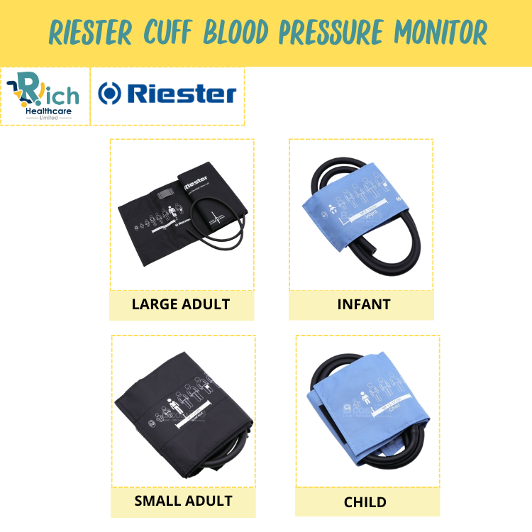 Riester Cuff Adult, Child, Infant ผ้าพันแขน - ขา สำหรับเครื่องวัดความดันแบบมือบีบ ( ทารก , เด็ก , ผู