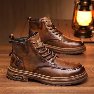 รองเท้าบูทมาร์ตินของผู้ชาย พื้นรองเท้าหนาและทนต่อการสึกหรอ ร…