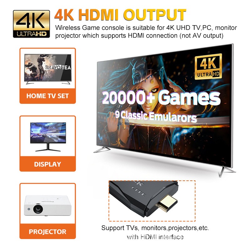 The new M9 game console, HDMI home TV, 4K high definition, 2.4G wireless game console, UBao retro