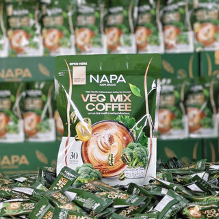 [สูตรใหม่][ตะกร้าบริษัท] Napa Veg Mix Coffee นภา กาแฟไฟเบอร์สูตรผักปวยเล้ง 2แถม2 (120 ซอง)