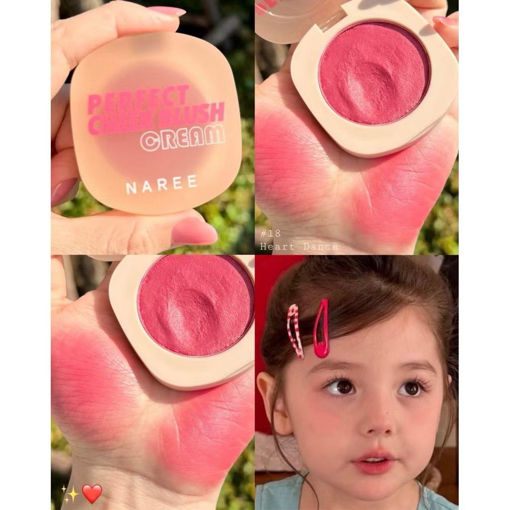 บลัชโมจิแก้มแดงเหมือนแก้มเด็ก ต้องบลัชออนNAREE สีนี้เลย No.18 Heart Dance สีแดงธรรมชาติอมชมพู น่ารัก