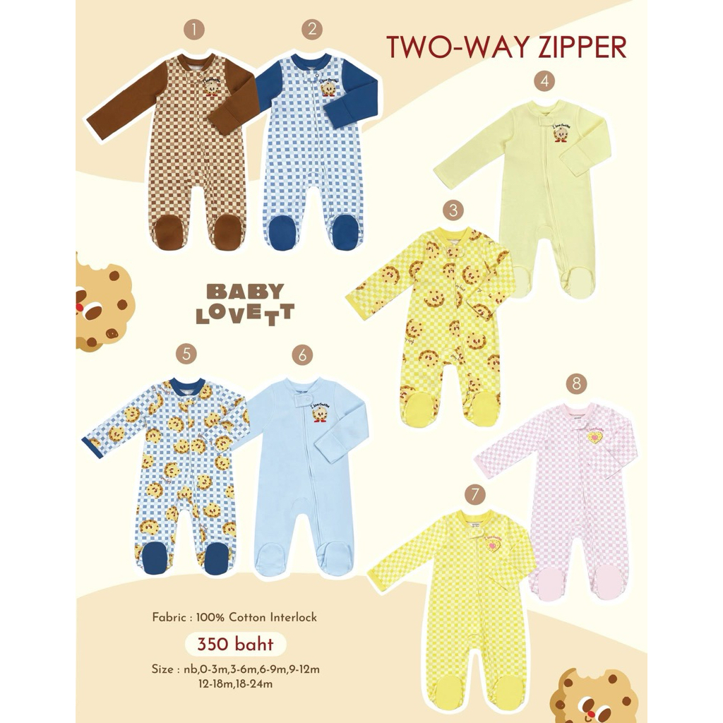 BabyLovett ชุดนอนเด็ก 👶 แบบคลุมเท้า two-way zipper [New with tag🏷️] - รูปที่ 2