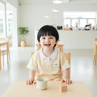 Babyonline(Y488)B3 (ส่งด่วน1วัน)ชุดเซ็ตแฟชั่นเด็กเสื้อแขนสั้นคอปกกางเกงขาสั้นลายสก็อต น่ารัก