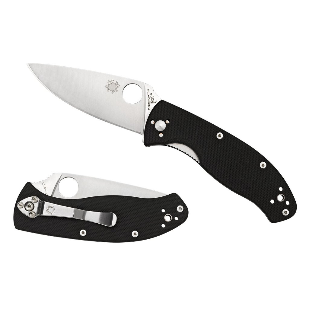 มีดพับ Spyderco Tenacious Plain Blade, G10 Handles (C122GP)