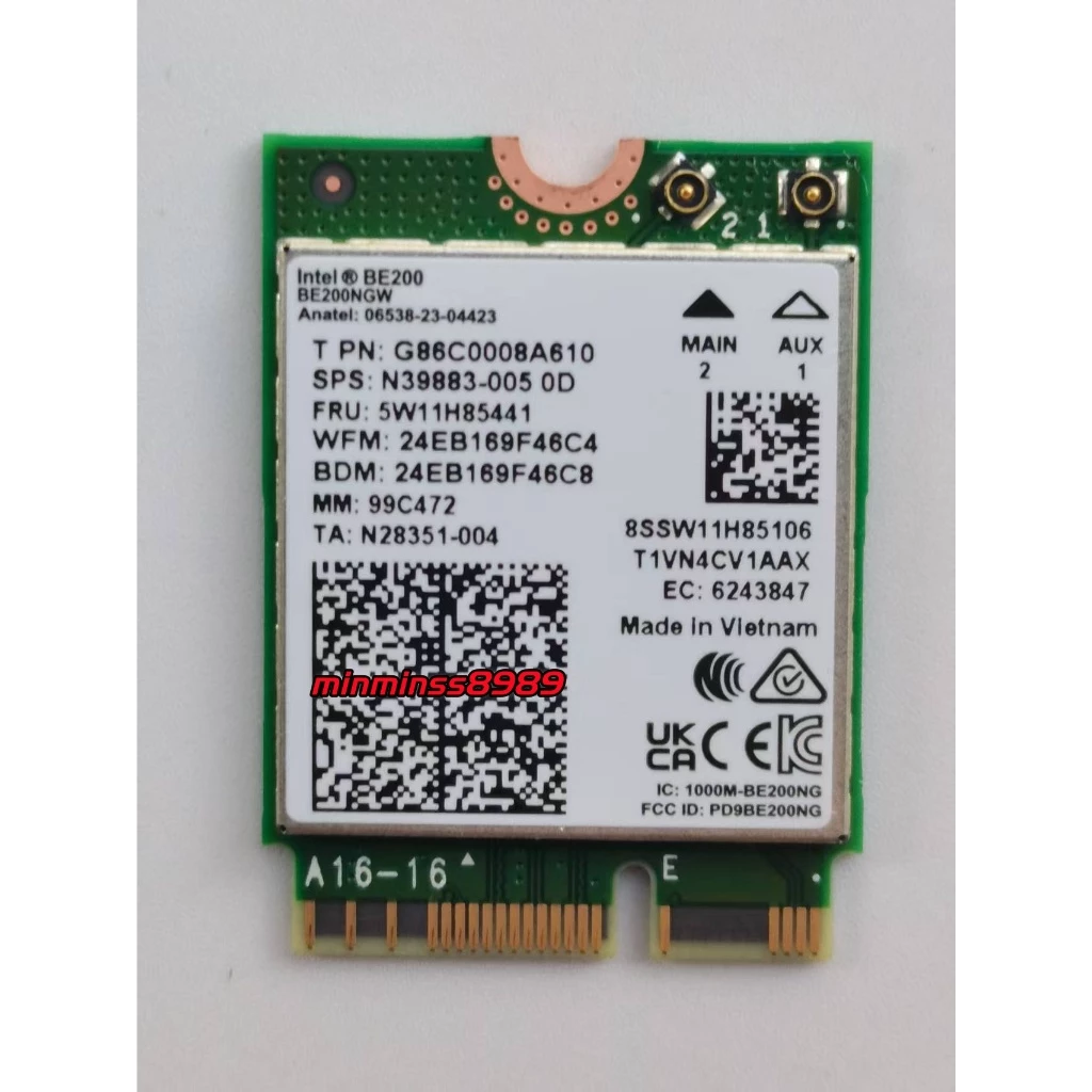 Intel Wi-Fi 7 BE200   2.4G/5G/6G-8774M windows 10 windows 11 NGFF/M2/PCIE  802.11AX Bluetooth 5.4 MU-MIMO thumbnail 3