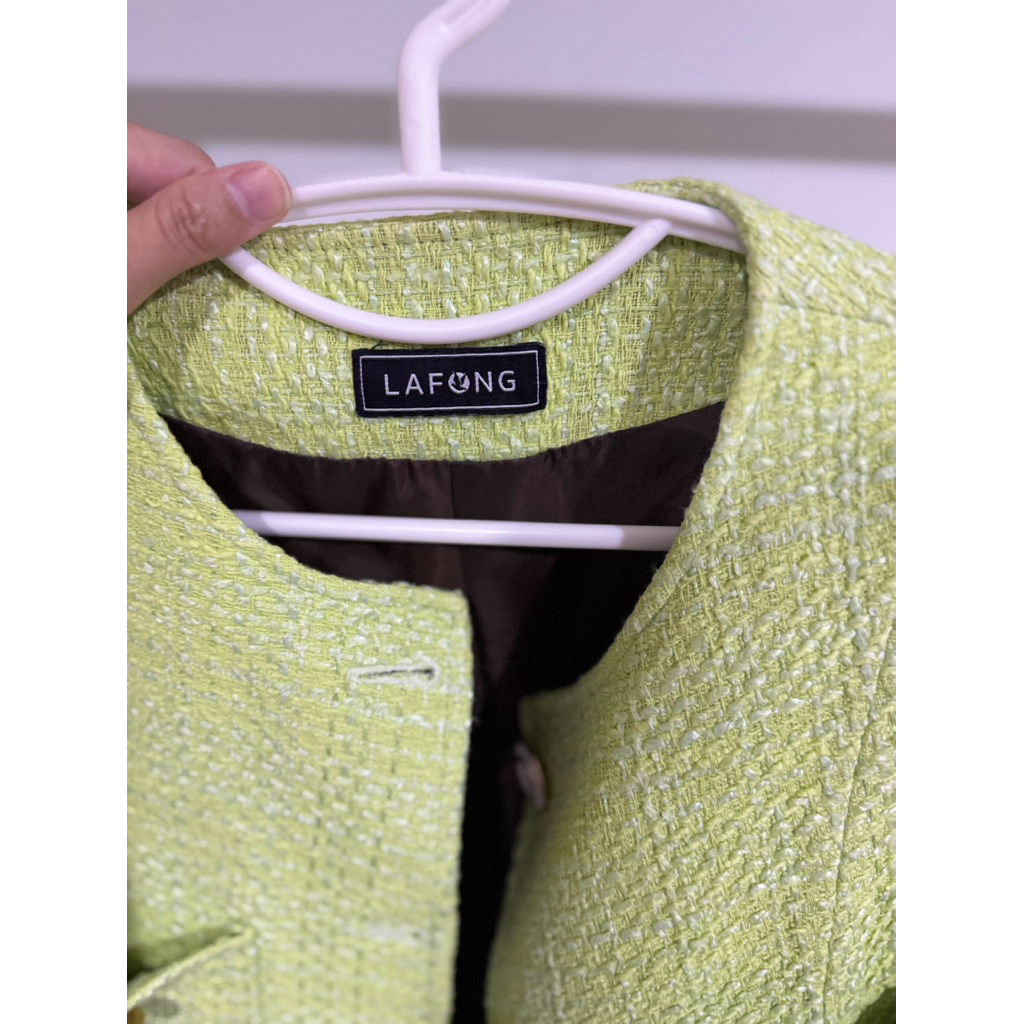 ส่งต่อ Lafong สั่งตัด แจ็คเก็ตทวิสสีเลม่อน💚เนื้อเรียบไม่ฟูพรีเมียม /ไม่หนา ใส่ง่ายมากแมชยีนส์หรือชุด