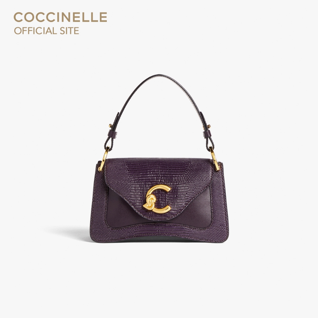 COCCINELLE กระเป๋าถือผู้หญิง รุ่น C-ME HANDBAG 180401 สี PRUNE/PRUNE
