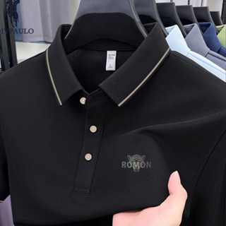 DIVPOLO 2321-TGเสื้อโปโลผู้ชาย สไตล์สปอร์ต แขนสั้น ผ้าฝ้ายแท…