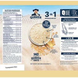 ข้าวโอ็ตสำเร็จรูป Quaker 3in1 มี 6 รสชาติให้เลือก (บรรจุ 12-14 ซอง)