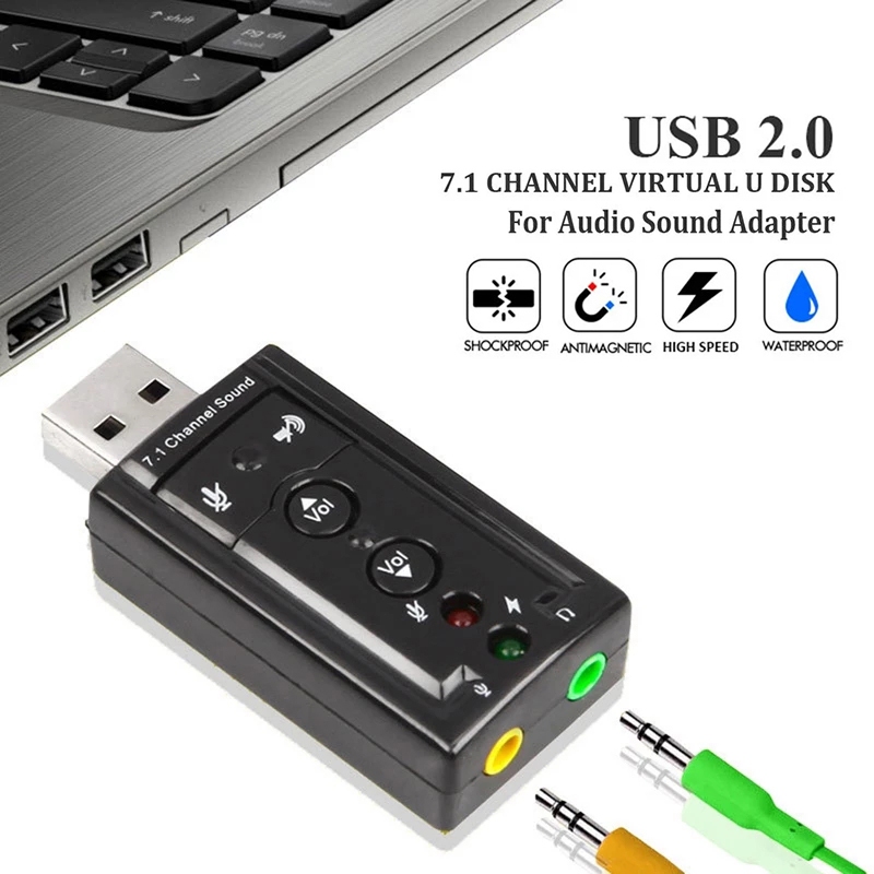 การ์ดเสียง USB 2.0 ซาวด์การ์ด Audio 3D Sound Virtual 7.1 Channel Card Adapter