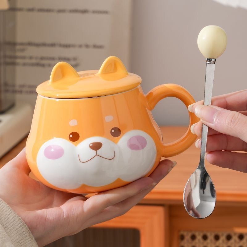 Shiba Mug แก้วมัคเซรามิคสุดมินิมอล แก้วมัคชิบะดีไซน์อบอุ่น แก้วเซรามิคของขวัญผู้หญิง - รูปที่ 6