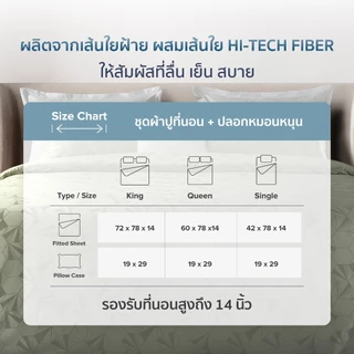 PASAYA - ชุดผ้าปูที่นอน+ปลอกหมอนหนุน (ไม่รวมปลอกนวม) 6ฟุต KING , 5ฟุต QUEEN , 3.5ฟุต SINGLE - SPACE DIAMOND 650 SERIES