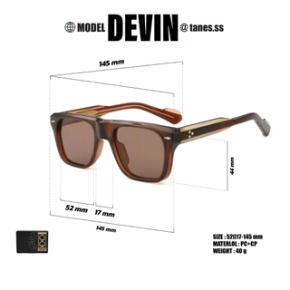 TANES.SS | DEVIN มี 2 เลนส์ VINTAGE COLLECTION (ทรงสี่เหลี่ยมใหญ่ สำหรับยูนิเซ็กส์)