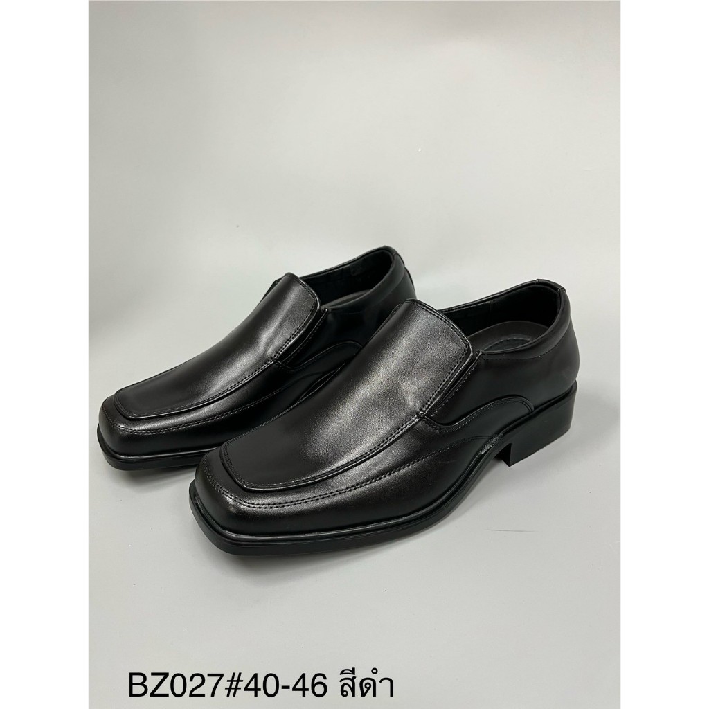 ฺBZ027รองเท้าหนังสีดำผู้ชายมีส้นเหมาะกับคนที่มีหน้าเท้าหน้าเท้ากว้างไซส์39-45
