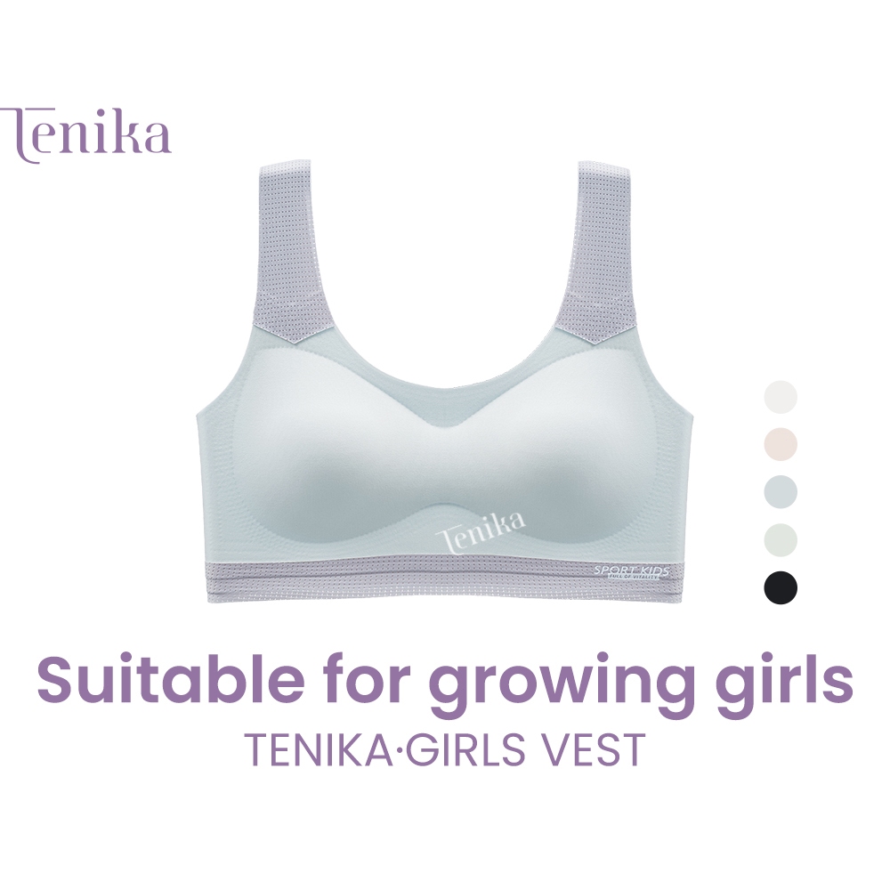 TENIKA ชุดชั้นในสำหรับเด็กไม่มีแหวนเหล็ก Seamless Kids Sports Vest