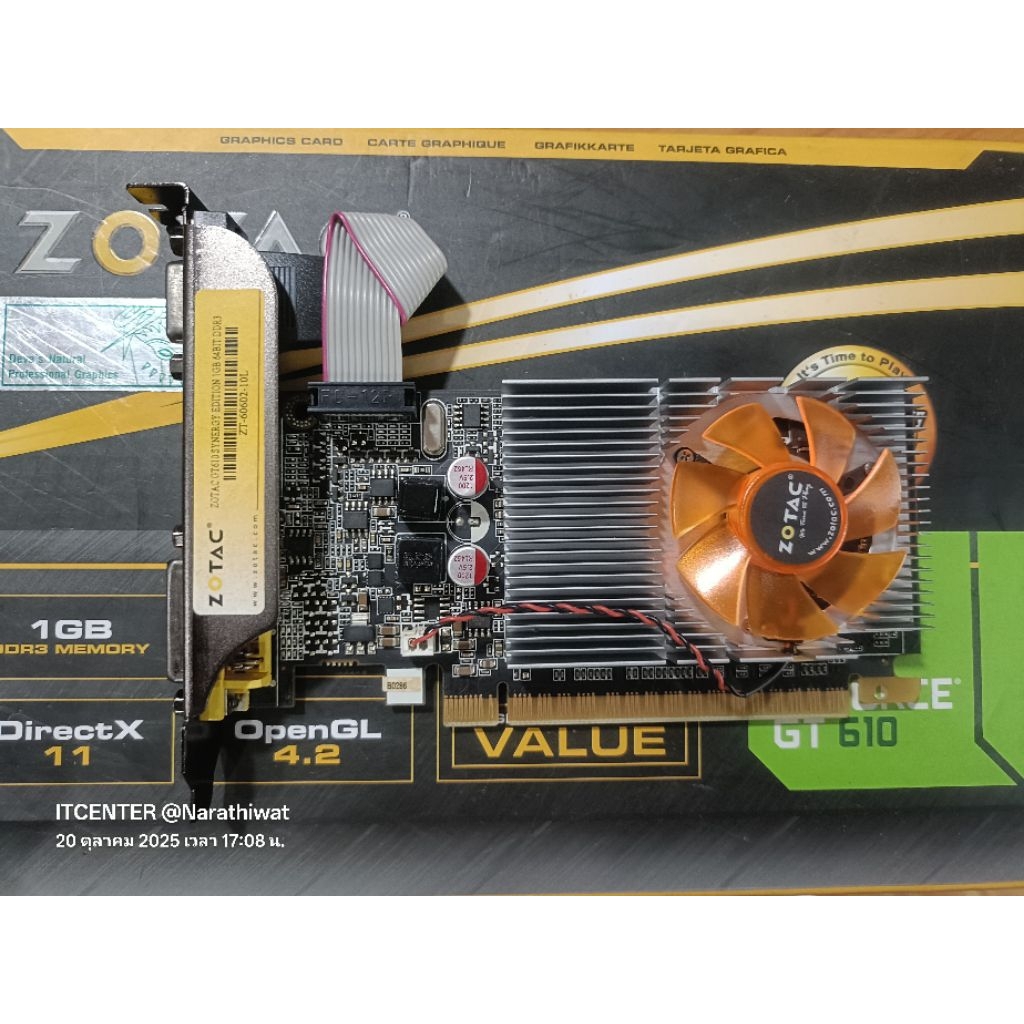 การ์ดจอ​ มือสอง Zotac GT610/ 1 GB.​ DDR3