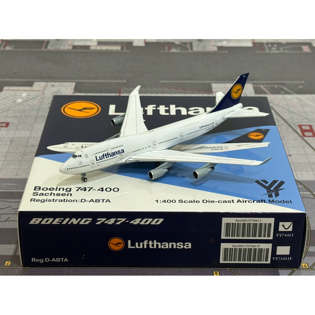 โมเดลเครื่องบิน Lufthansa 747-400 D-ABTA Scale 1:400 By YY Wings