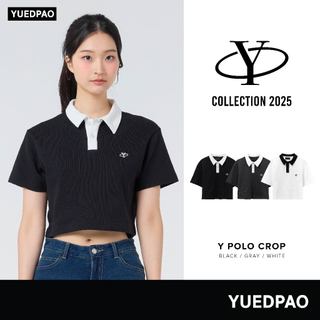 Yuedpao Polo Crop Y Collection 2025 ผ้าหนาทรงสวย ยับยากรีดง่าย เสือยืดเปล่า เสื้อยืดผู้หญิง เสื้อครอปโปโล
