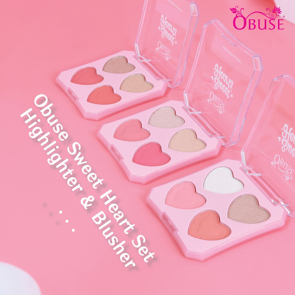 บลัชออน&ไฮไลท์ โอบิ้ว สวีทฮาร์ทเซ็ท OBUSE SWEET HEART SET BLUSHER&HIGHLIGHTER OB-1485