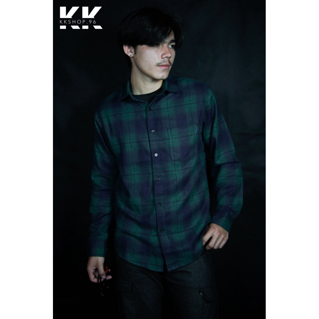 เสื้อลายสก็อต Kkshop.96 – สีเขียวกรม ราคา ถูกที่สุด ดีลบีเคเค แกลเลอรีภาพที่ 3