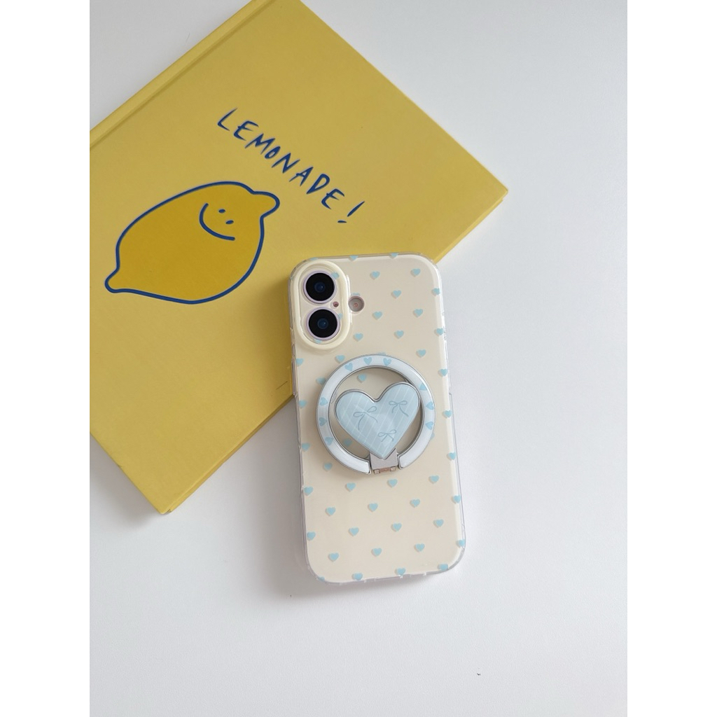(มี17) ส่งด่วน พร้อมส่งจากไทย หัวใจฟ้ามินิมอล+ไอริงแม่เหล็ก TPU-S1886 สำหรับIPHONE 14-17PROMAX