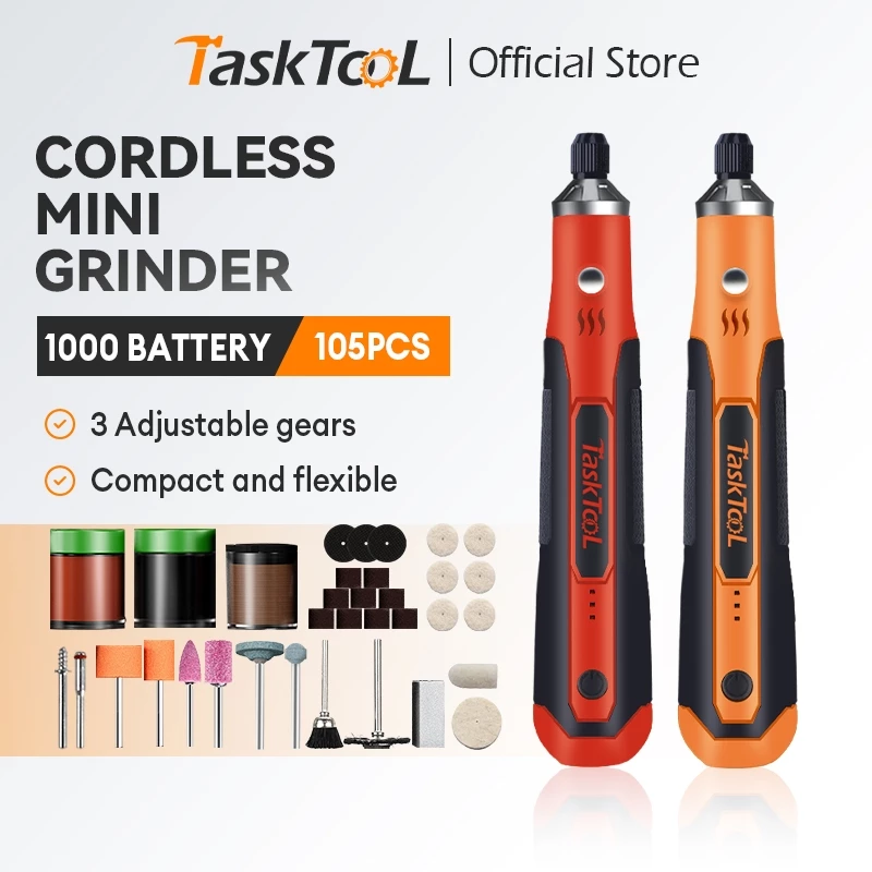 TASKTOOL เครื่องเจียร์ Mini บอสเจียร์ไฟฟ้า เครื่องแกะสลัก สว่านจิ๋วไฟฟ้า สายอ่อน ปรับฟรี ขัด ตัด งานฝีมือ DIY