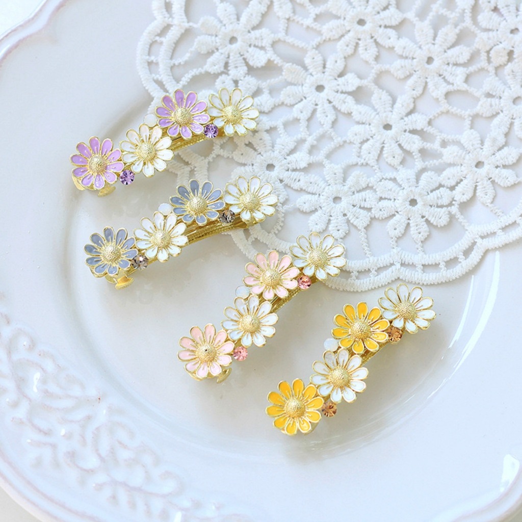 SSHC039 กิ๊บสปริงดีไซน์ดอกเดซี่สีหวาน สดใสน่ารัก มี 5 สีให้เลือก