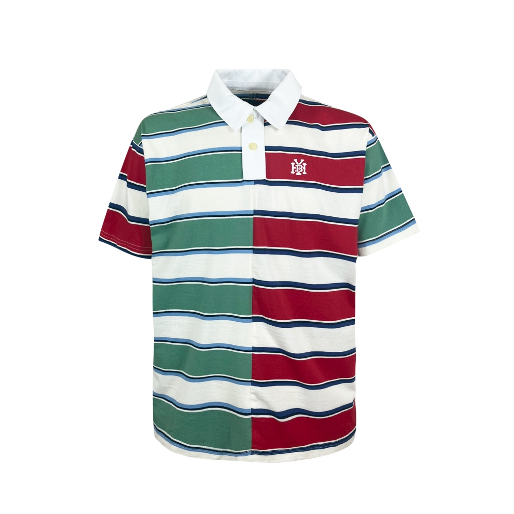 Hybrid Polo Shirt Men เสื้อโปโลผู้ชาย แขนสั้น สีเขียว-แดง (Green-Red) ใส่สบาย ทรงพอดีตัว (MPL-274GR-RD)