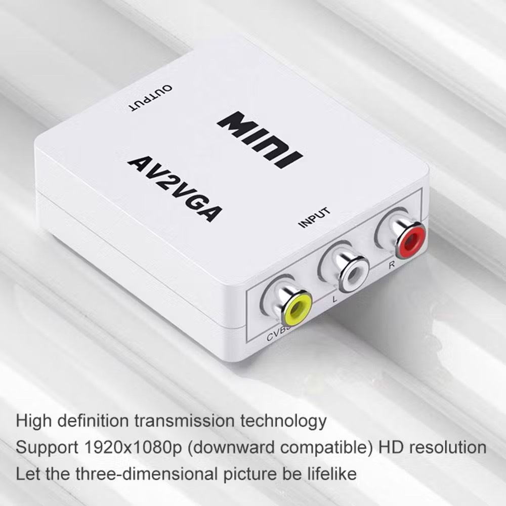 1080P Mini VGA TO AV Rca ตัวแปลง AV TO VGA / Cvbs + Hdtv Pc
