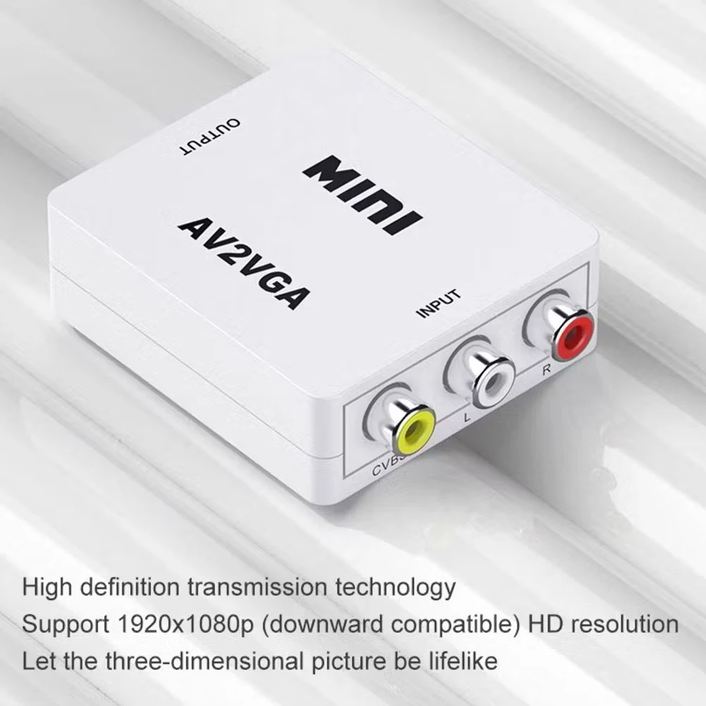 1080P Mini VGA TO AV Rca ตัวแปลง AV TO VGA / Cvbs + Hdtv Pc