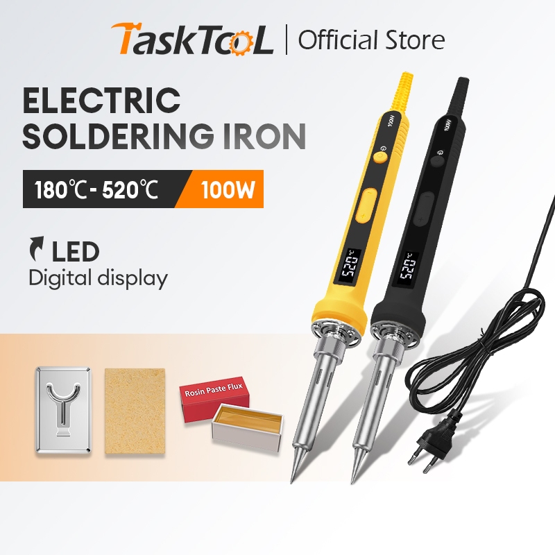 TASKTOOL  หัวแร้งไฟฟ้า100W ปรับบัดกรีเหล็กไฟฟ้า เตารีดไฟฟ้า ปรับได้ 180-520 ℃ ชุดเครื่องมือเชื่อม