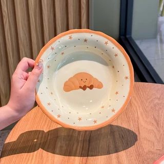 เซรามิค จาน จานข้าวคนจีน ชามก๋วยเตี๋ยว 8 นิ้ว เข้าไมโครเวฟได้ จานใส่อาหารร้อน