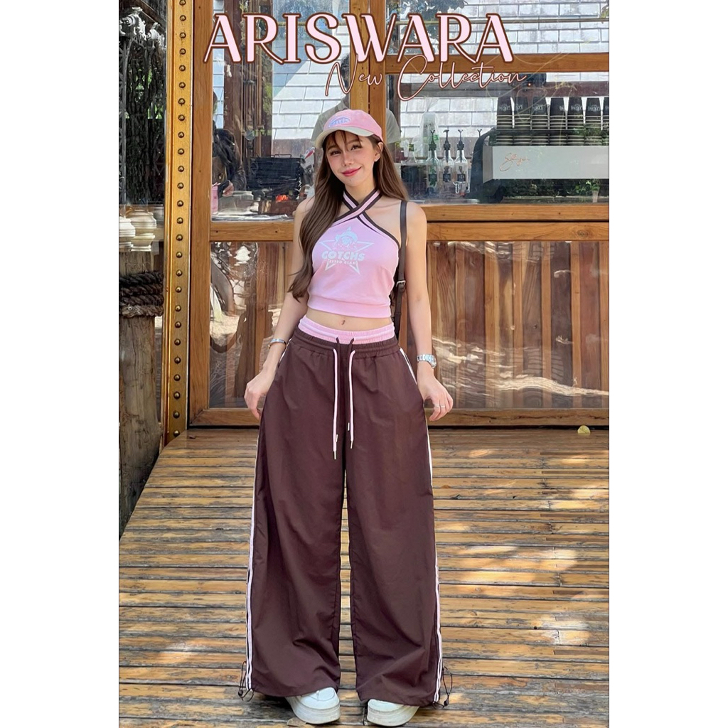 💗🤎เซต 2 ชิ้นคล้องชมพูและกาางเกงขายาวน้ำตาล M L 🧥💗เสื้อคลุมคอปกแต่งขนฟูสีชมพู อกตอนรูดซิบ-52 ยาว18“งานนำเข้าค่ะ - รูปที่ 2