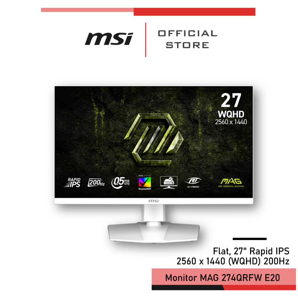 [Pre-รอเข้า1สัปดาห์] MSI MAG 274QRFW E20 - Monitor 200Hz 2560 x 1440 (WQHD) จอคอมพิวเตอร์ IPS