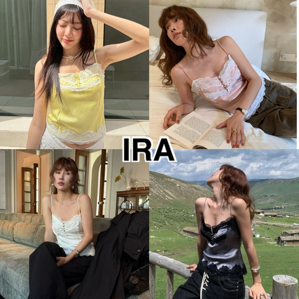 BY IRA เสื้อสายเดี่ยวผ้าซาตินสุดหรู ดีไซน์หวานแฝงความเซ็กซี่ในเวลาเดียวกัน แต่งลูกไม้