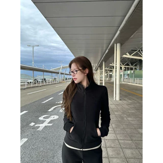 📍พร้อมส่ง📍7541💌 Set 2 pcs เสื้อคลุมแขนยาว งานซิปหน้า + กางเกงขายาว เนื้อผ้าดีงานสวย TAG:WG.WE 🇰🇷