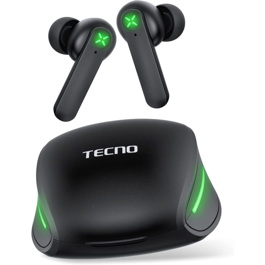 หูฟังเกมมิ่งไร้สาย Tecno G01 Bluetooth แบตอึด 30ชม. ดีเลย์ต่ำ 88ms มีไมค์ ตัดเสียงรบกวน สีดำ