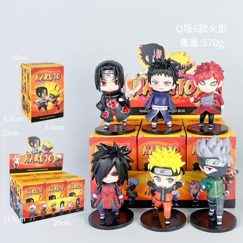 Naruto 6 ชิ้น/กล่อง ของเล่น  ฟิกเกอร์คัดสรร ของเล่นสําหรับของขวัญเด็กคอลเลกชันเครื่องประดับ จัดส่งจากไทย