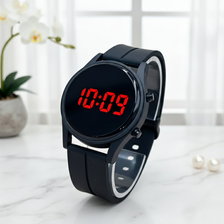 นาฬิกาข้อมือ LED WATCH สายยางเรซิน ฟังก์ชันครบ ปรับสายได้ เหมาะสำหรับใช้ชีวิตประจำวัน