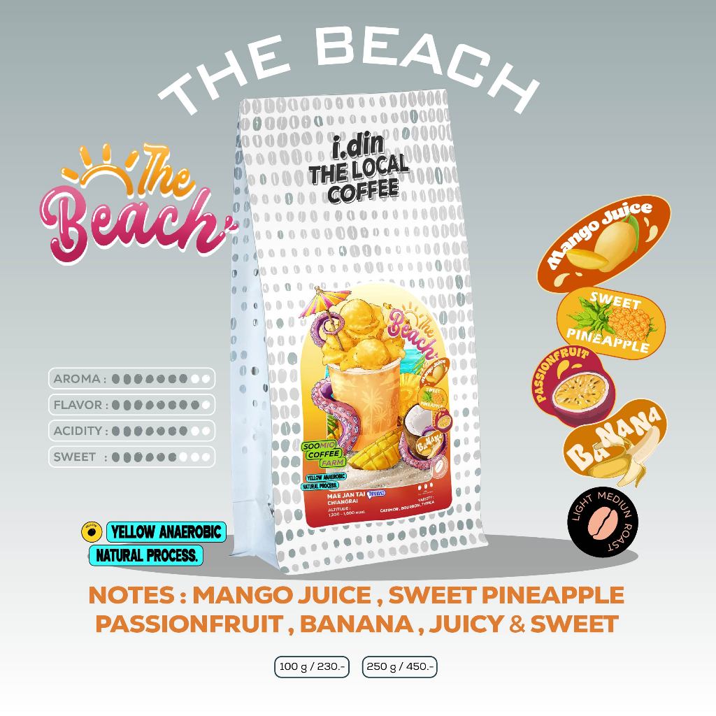 THE BEACH , YELLOW ANAEROBIC NATURAL PROCESS (01.04.69)/ SINTHOP ,เมล็ดกาแฟคั่ว,CHIANGRAI ,THAILAND