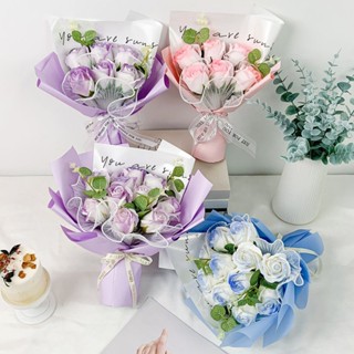 (พร้อมส่ง) ช่อดอกไม้กุหลาบ 11 ดอก ช่อดอกไม้ปัจฉิมนิเทศ ช่อดอ…