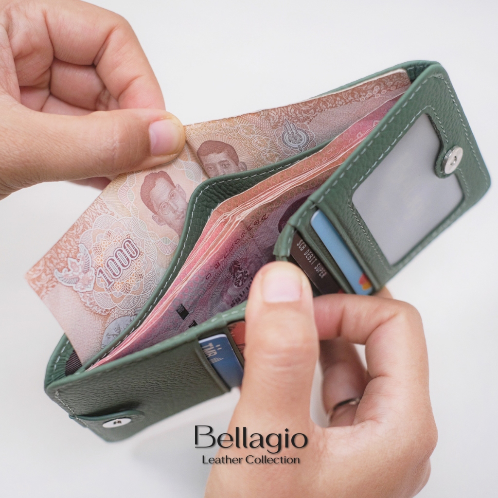 Bellagio รุ่น Abbie Wallet กระเป๋าสตางค์หนังวัวแท้พรีเมียม สไตล์มินิมอล (กระดุมแม่เหล็ก) รูปที่ 6