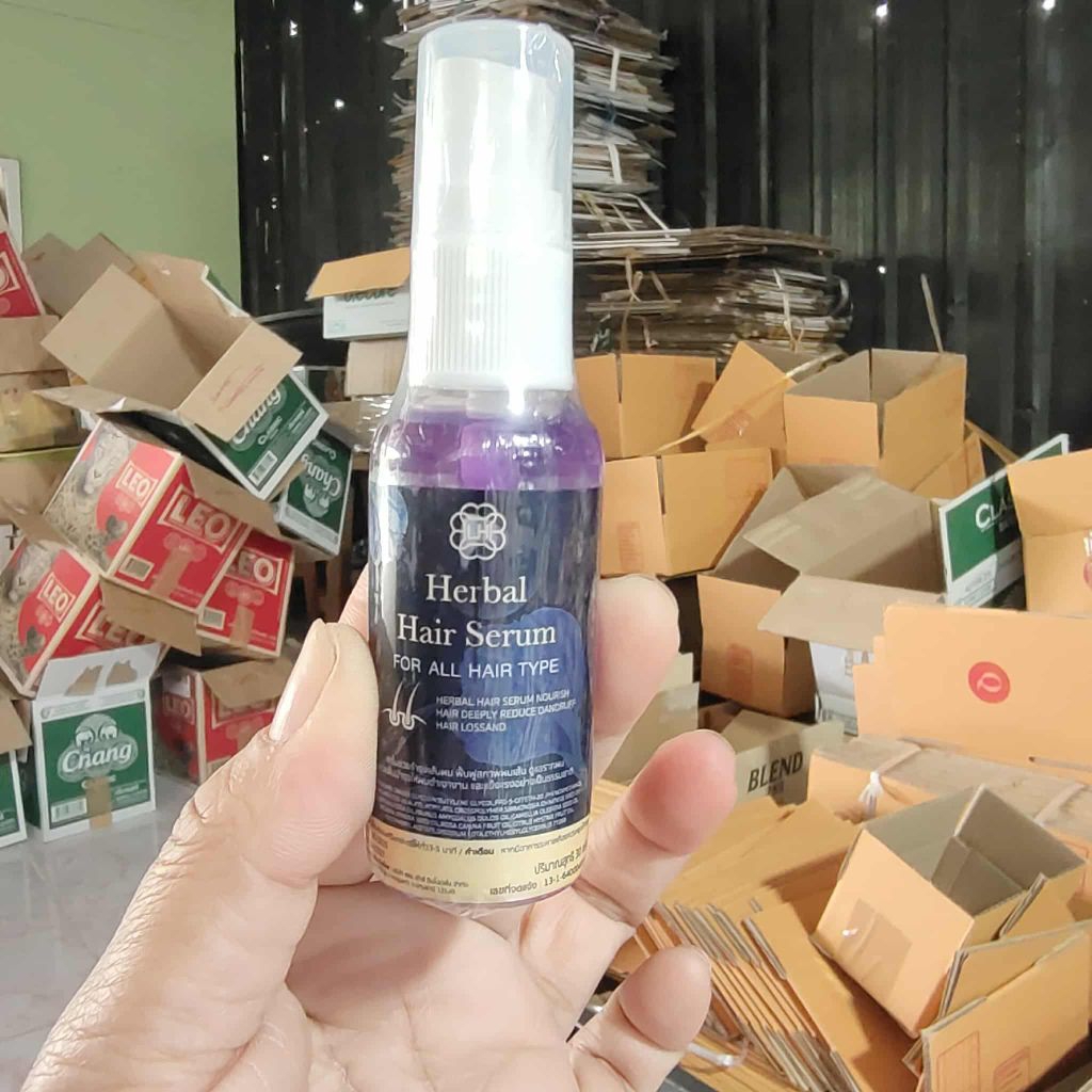 เซรั่มบำรุงผมดอกอัญชัน Herbal Hair Serum เซรั่มดอกอัญชัน บำรุงเส้นผม ช่วยฟื้นฟูเส้นผม ดูแลรากผมสุขภาพดี ขนาด 30 ml.