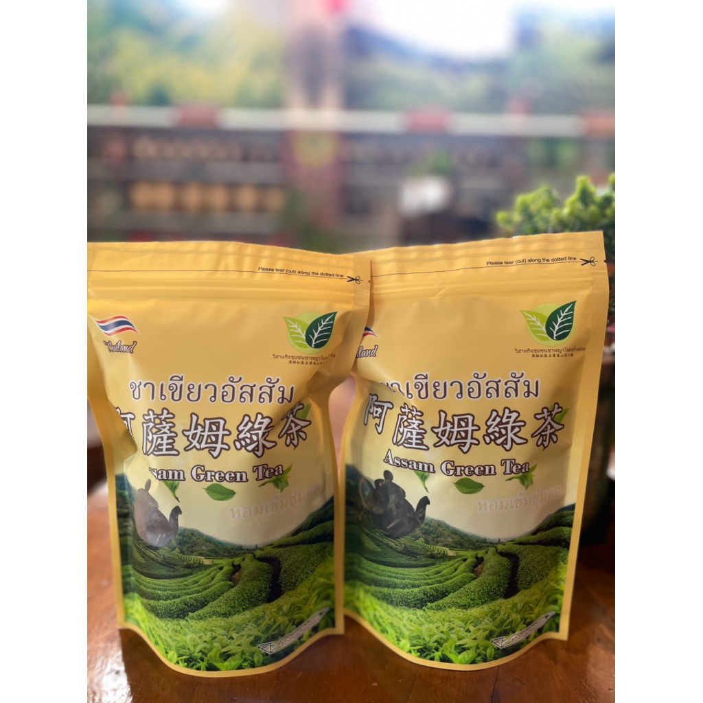 ใหม่!ชาเขียวอัสสัมแท้ขนาด 100กรัม*2ถุง  阿薩姆綠茶  (หอมเข้มชุ่มคอ)