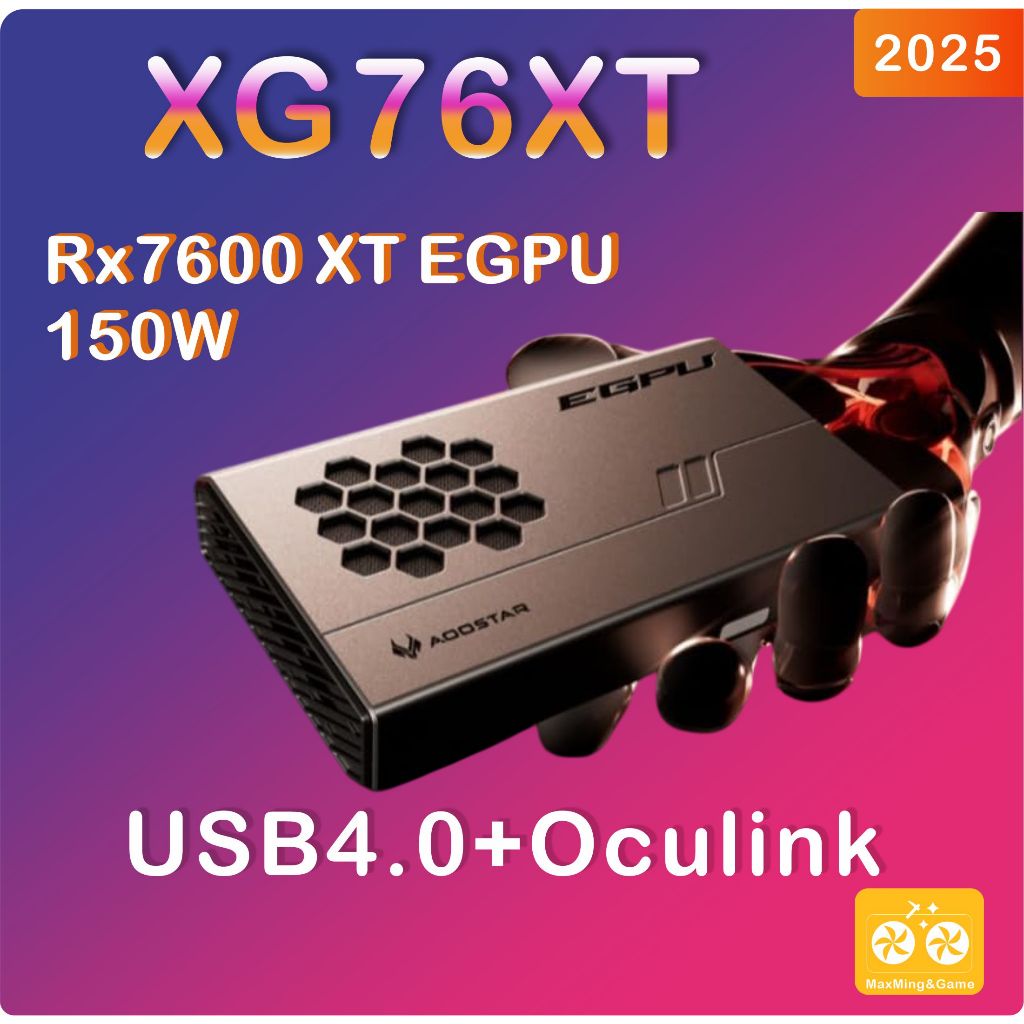 TB AOOSTAR  oculink 63g  USB 4 thunderbolt 4 AMD Radeon RX 7600 XT Mobile Graphics 8GB GDDR6  RDNA3 